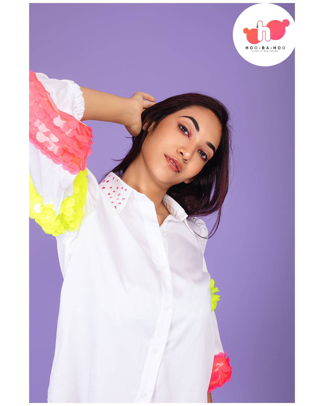 White Neon sleeves Shirt