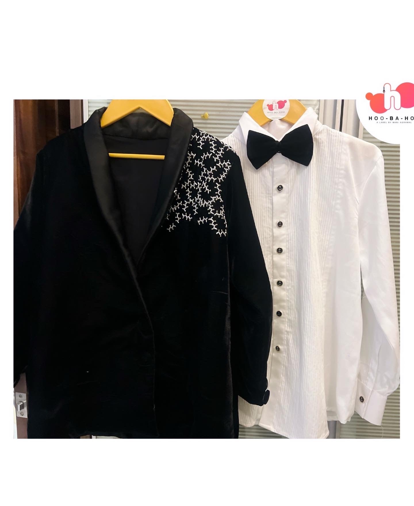 White Tuxedo shirt with bow tie