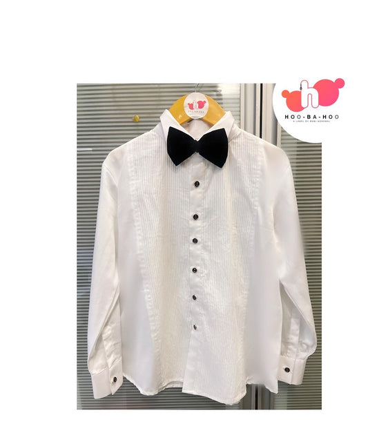 White Tuxedo shirt with bow tie
