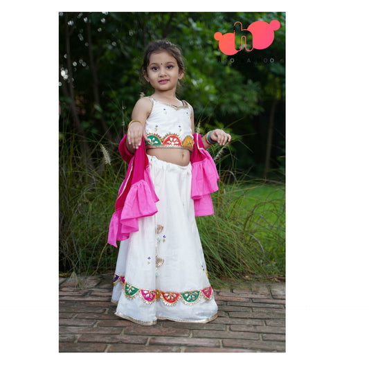 White Gota Patti Lehenga set